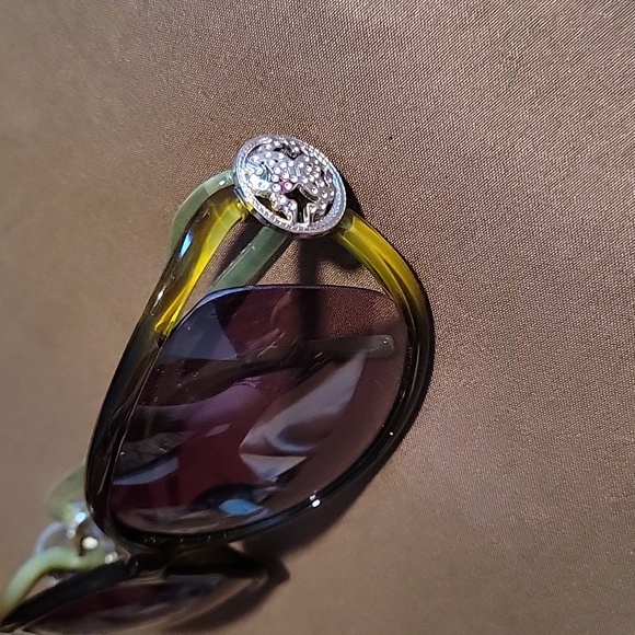 Green & Black Rhinestone Sunglasses 👓 - Picture 9 of 10